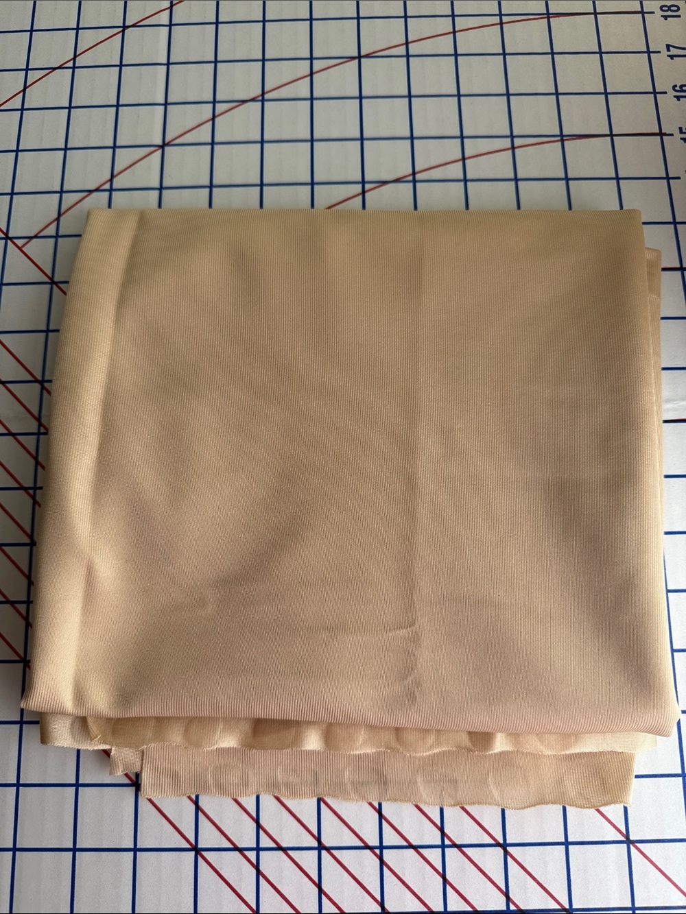 Vintage Nylon Tricot Lingerie Fabric Nude Champagne Beige 2+ Yards x 37” Slip